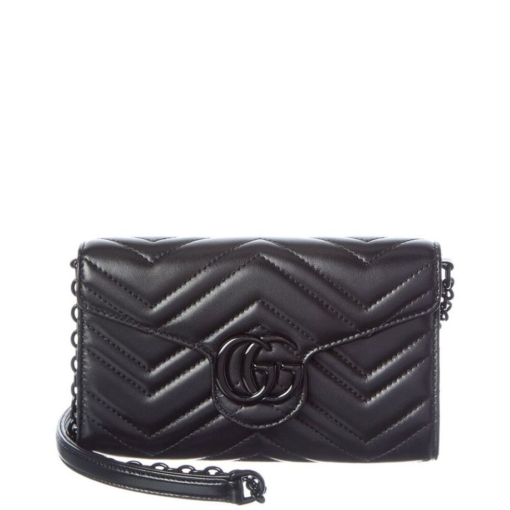 Gucci Gg Marmont Leather Wallet On Chain, Pink